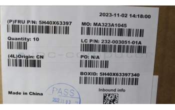 Lenovo 5H40X63397 HEATSINK A DIS TM for yoga27 gen4,CM