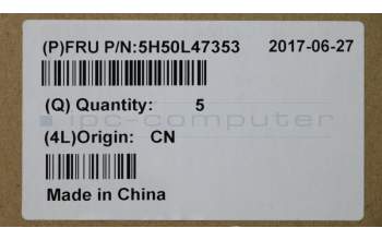 Lenovo 5H50L47353 HINGE Hinge C 80U0 L+R W/Antenna BK