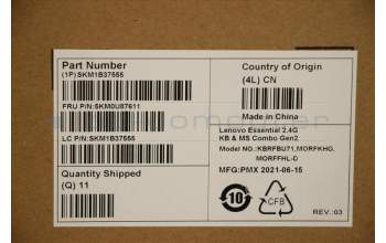 Lenovo 5KM0U87611 Keyboard_Mouse, 2.4G, Russian Cyrillic, Black, Non Backlight