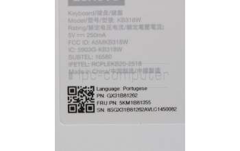 Lenovo 5KM1B81355 Keyboard_Mouse, Wireless, Portuguese, Cloud Grey, Non Backlight