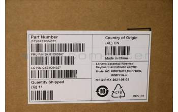 Lenovo 5KM1C03367 KYB_MOUSE Primax RFBU71 2.4G WTG KR