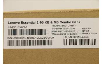 Lenovo 5KM1C40647 KYB_MOUSE Primax R71_G2 2.4G WTG TC
