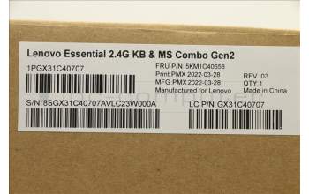 Lenovo 5KM1C40658 KYB_MOUSE Primax R71_G2 2.4G WTG HU