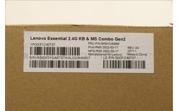 Lenovo 5KM1C40688 KYB_MOUSE Primax R71_G2 2.4G WTG LA_SP