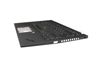 5M10Z27459 original Lenovo clavier incl. topcase DE (allemand) noir/noir avec rétro-éclairage et mouse stick WLAN