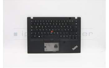 Lenovo 5M10Z41666 C-Cover with keyboard, German, Black, FingerPrint, UK