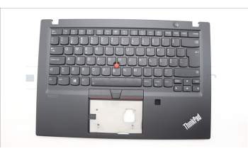 Lenovo 5M10Z54281 C-Cover with keyboard, Portuguese, Black, Backlight, Fingerprint, UK