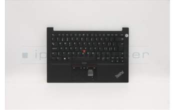 Lenovo 5M11A34840 C-Cover with keyboard, Switzerland, Black, Fingerprint, UK