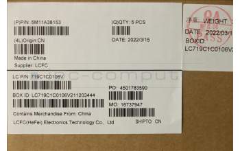 Lenovo 5M11A38153 MECH_ASM KB C IND ENG(TSG)PT US BK