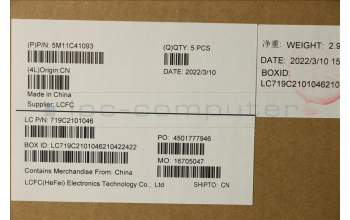 Lenovo 5M11C41093 MECH_ASM KBD BZL,WW,GY,SRX,FRA/ENG