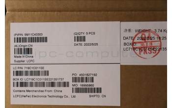 Lenovo 5M11C43303 MECH_ASM KB C IND ENG(TSG)PT FP US BK