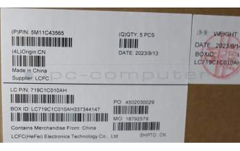 Lenovo 5M11C43565 MECH_ASM KB C GER BKLT(SRX)PT UK BK