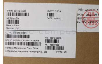 Lenovo 5M11C43598 MECH_ASM KB C NORD BKLT(SRX)PT UK BK