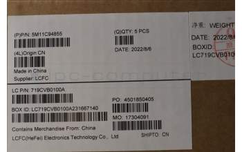 Lenovo 5M11C94855 MECH_ASM FRU KB w/Cc GER(Lit)FPR UK BK