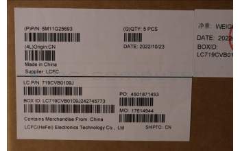 Lenovo 5M11G25693 MECH_ASM KBw/Ccvr BEL-CHY UK BK