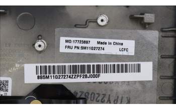 Lenovo 5M11G27274 MECH_ASM KB CCov IND ENG BKLT Chicon BK