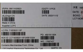 Lenovo 5M11H25823 MECH_ASM KB CCov BEL BKLT Chicon WW BK