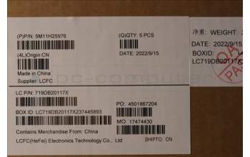 Lenovo 5M11H25976 MECH_ASM KB CCov LA SPA BKLT Sunre WW BK