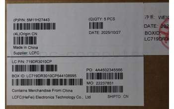 Lenovo 5M11H27443 MECH_ASM KBD Cc KOR BKLT(SUN) US BK