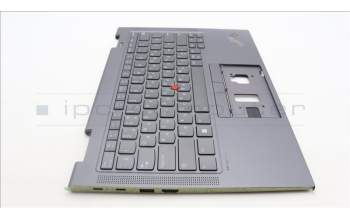 Lenovo 5M11H62478 C-Cover with keyboard, Russian, Grey, Backlight, FingerPrint, WWAN, US