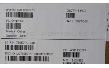 Lenovo 5M11H62773 MECH_ASM BL KB BK FPR WW EURO ENG SRX