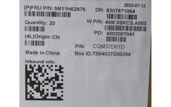 Lenovo 5M11H62876 MECH_ASM FR MECH_ASM A COVER YG 2.0T BK