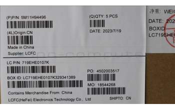 Lenovo 5M11H94496 MECH_ASM BL KB BK MG WW EST LTN