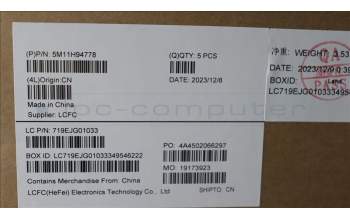 Lenovo 5M11H94778 MECH_ASM FRU KBD CCV HBW (LTN) US BK