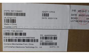 Lenovo 5M11H94831 MECH_ASM FRU KBD CCV KOR (CHY) US BK