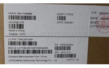 Lenovo 5M11H94889 MECH_ASM FRU KBD CCV NOR BL (LTN) UK BK