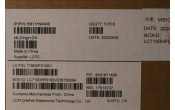 Lenovo 5M11H94949 MECH_ASM GP KBDBZL,SPA,WL,BK/GY,CHY