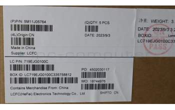 Lenovo 5M11J05764 MECH_ASM FRU KBD CCV KOR BL (CHY) US BK