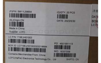 Lenovo 5M11L59654 MECH_ASM FRU POWER_BTN W FPR AG