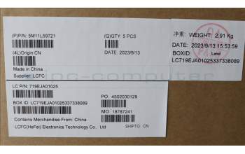 Lenovo 5M11L59721 MECH_ASM FRU KB CCV SLV UK (SRX) BK