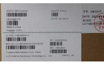 Lenovo 5M11L64109 MECH_ASM KBD W C FRA BKLT LTN UK BK