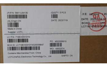 Lenovo 5M11L64130 MECH_ASM KBD W C IND ENG BKLT LTN US BK