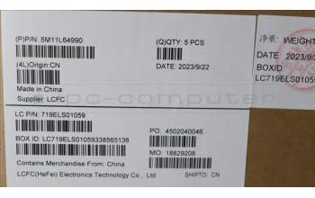 Lenovo 5M11L64990 MECH_ASM FRU KB CCV NOR (LTN) UK BK