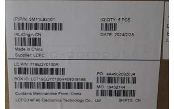 Lenovo 5M11L83101 MECH_ASM KBDBZL,NORDIC,WL,BK/GY,CHY