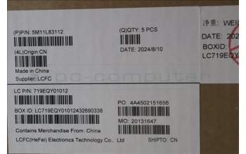 Lenovo 5M11L83112 MECH_ASM KBDBZL,UKE,WL,BK/GY,CHY