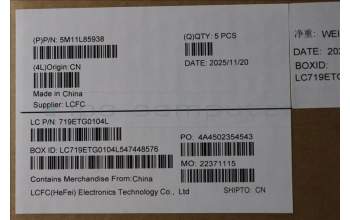 Lenovo 5M11L85938 MECH_ASM BL KB BK MG GER PMX