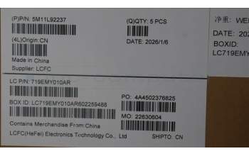 Lenovo 5M11L92237 MECH_ASM FRU KB CCV ARA (CHY) US BK