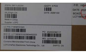 Lenovo 5M11L92254 MECH_ASM FRU KB CCV FRA (LTN) UK BK