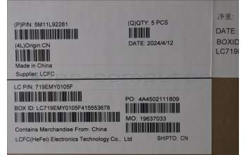 Lenovo 5M11L92281 MECH_ASM FRU KB CCV POR (CHY) UK BK