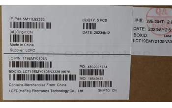 Lenovo 5M11L92333 MECH_ASM FRU KB CCV TC (CHY) US BK