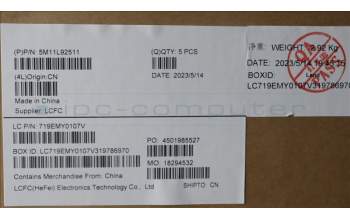 Lenovo 5M11L92511 MECH_ASM FRU KB CCV ENG BL (SRX) US BK