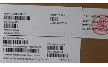 Lenovo 5M11L92523 MECH_ASM FRU KB CCV BEL BL (SRX) UK BK