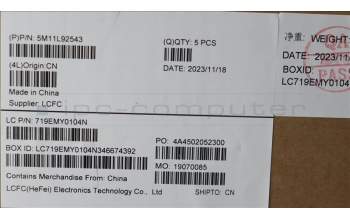 Lenovo 5M11L92543 MECH_ASM FRU KB CCV GRE BL (SRX) US BK