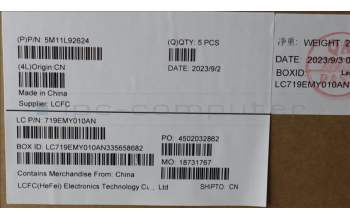 Lenovo 5M11L92624 MECH_ASM FRU KB CCV KOR BL (SRX) US BK