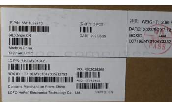 Lenovo 5M11L92713 MECH_ASM FRU KB CCV CZE/SLK BL SRX UK AG