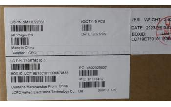 Lenovo 5M11L92832 MECH_ASM KBD w/CVR ENG BL (SUN) US BK